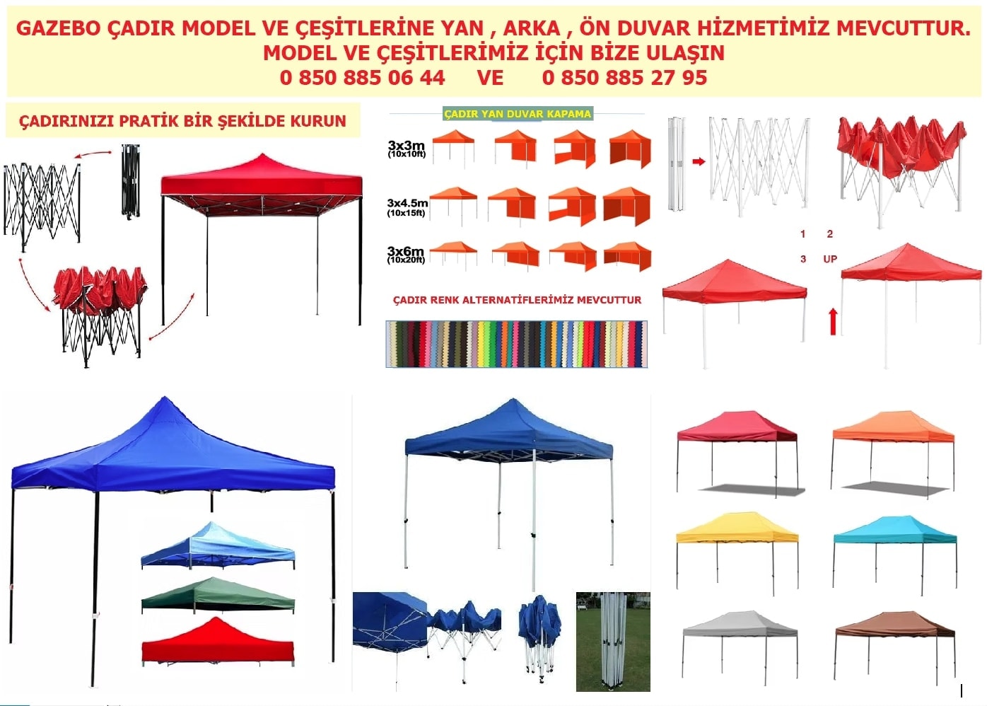 Gazebo adr yan arka duvar kapama